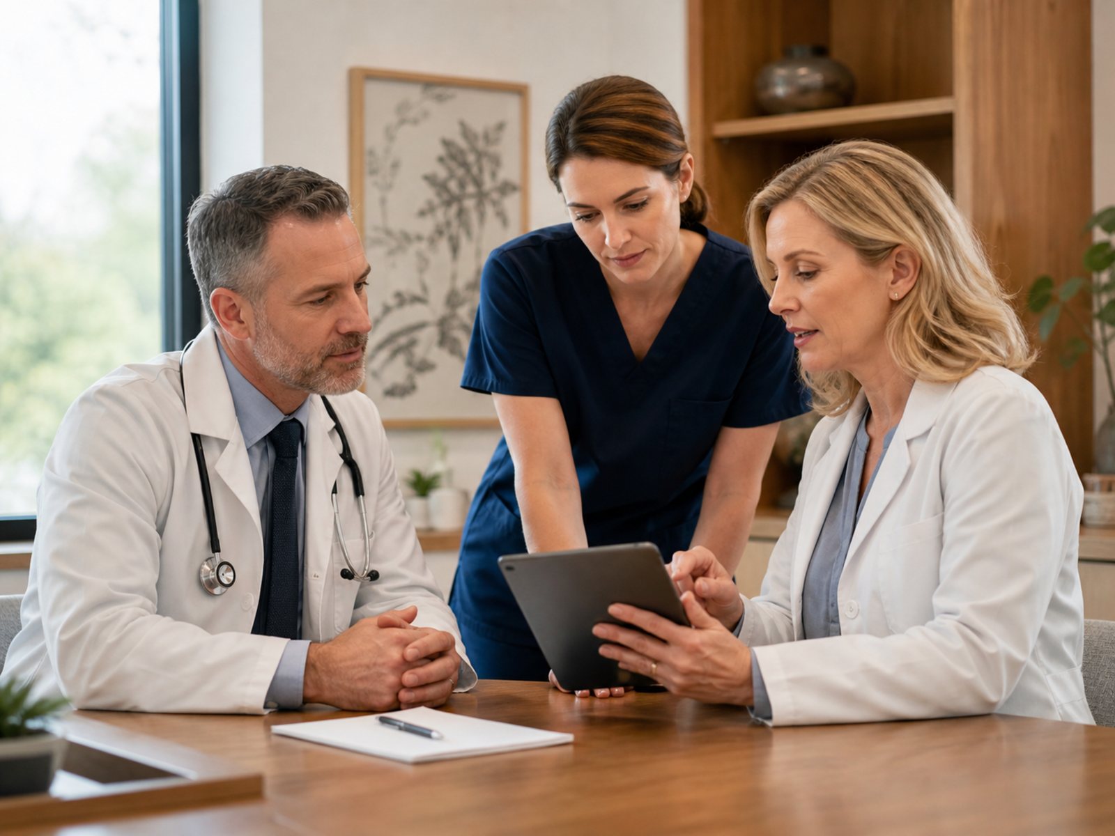 Provider-to-provider consultation using a tablet in a modern clinical office