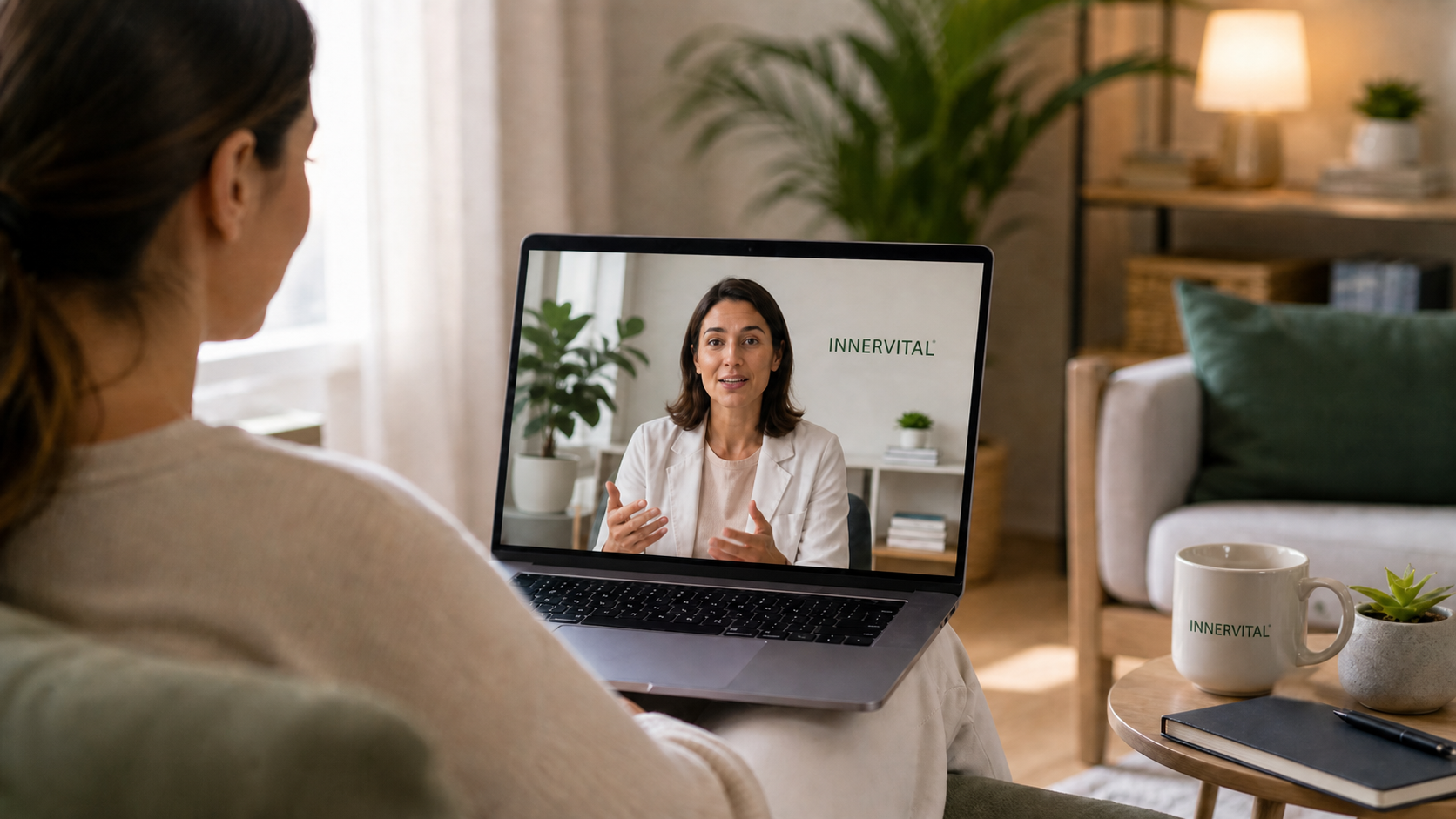 Patient receiving a virtual telehealth consultation from home